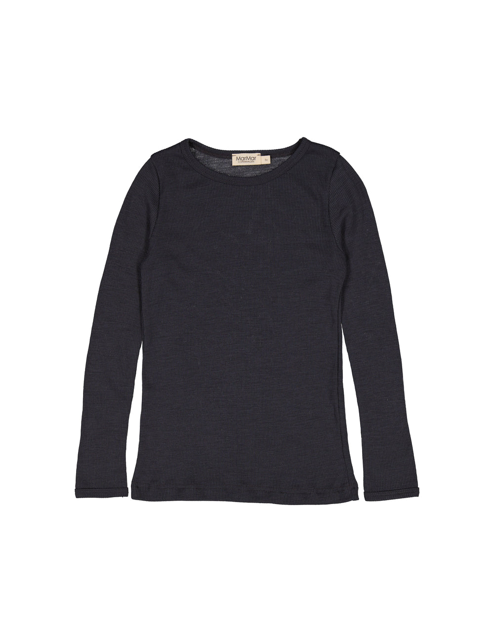 Sort t-shirt til børn i merinould