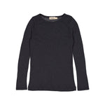 Sort t-shirt til børn i merinould