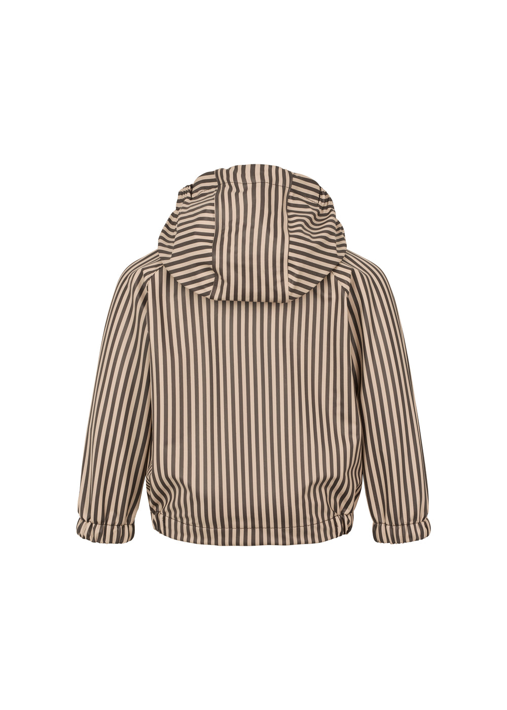 Brunstribet regnjakke til børn med hætte og lynlås