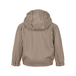 Brunstribet regnjakke til børn med hætte og lynlås