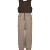 Brune regnbukser til børn med sele og elastikstropper