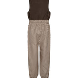 Brune regnbukser til børn med sele og elastikstropper