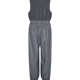 Mørkegrå regnbukser til børn med prikker og elastikstropper