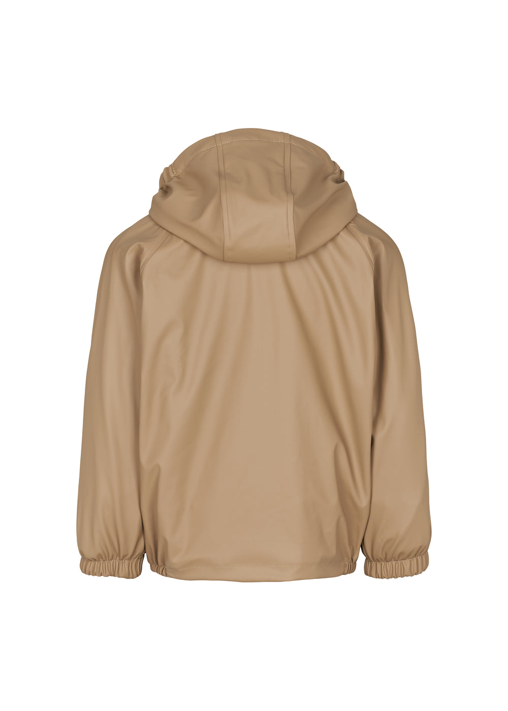 Beige regnjakke til børn med hætte