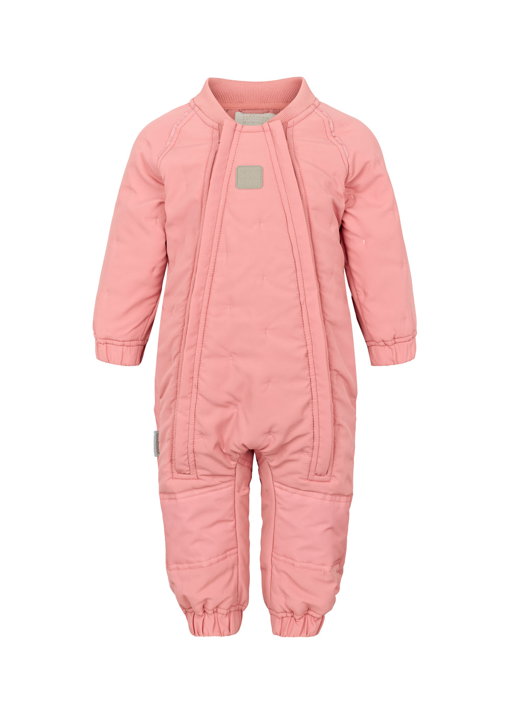 lyserød termodragt til baby med lynlås og refleksmærke
