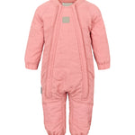 lyserød termodragt til baby med lynlås og refleksmærke