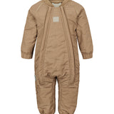 brunternet termodragt til baby med lynlås og refleksmærke