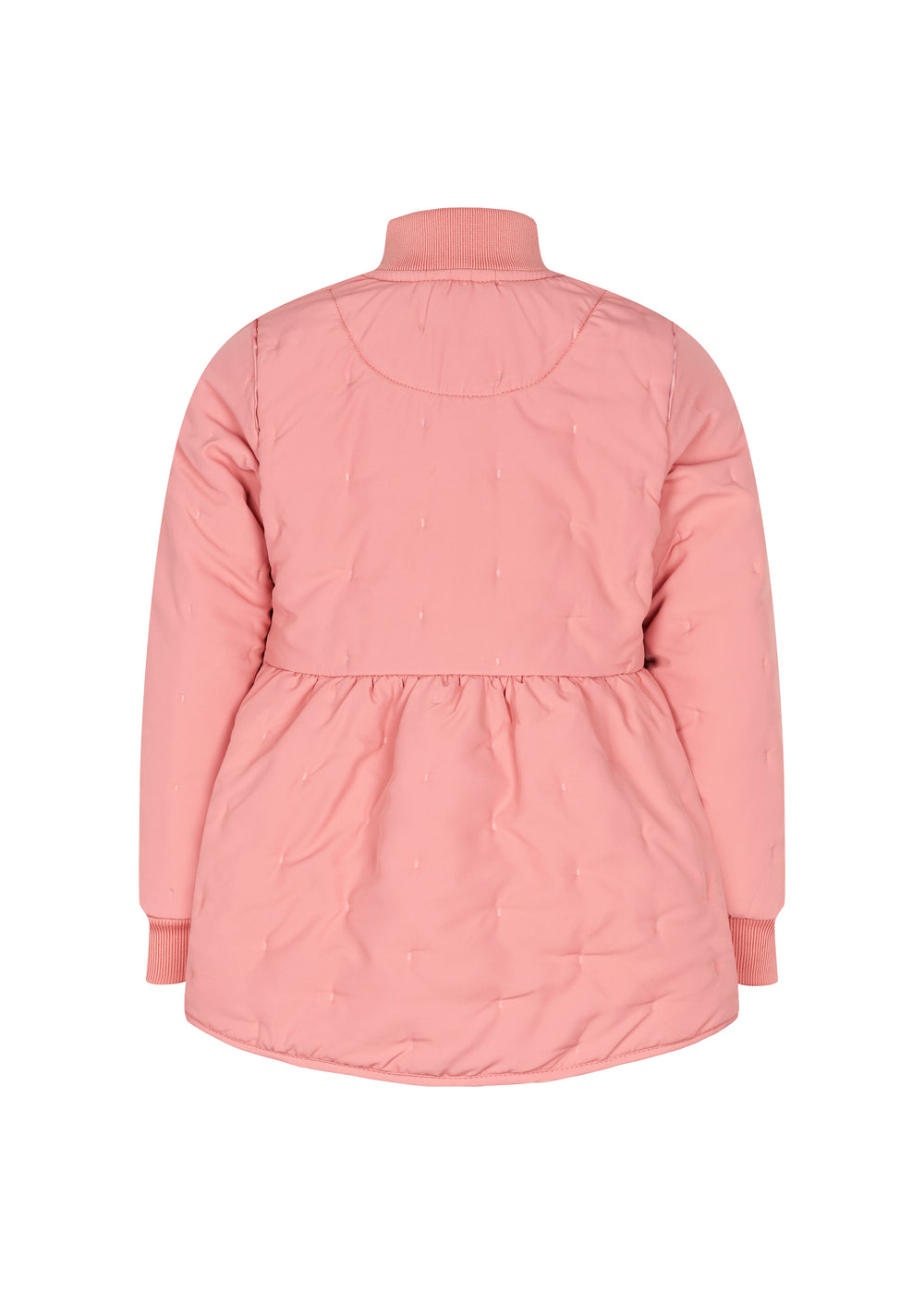agside af lyserød termojakke med rynk og let A-facon