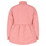 agside af lyserød termojakke med rynk og let A-facon