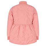 agside af lyserød termojakke med rynk og let A-facon