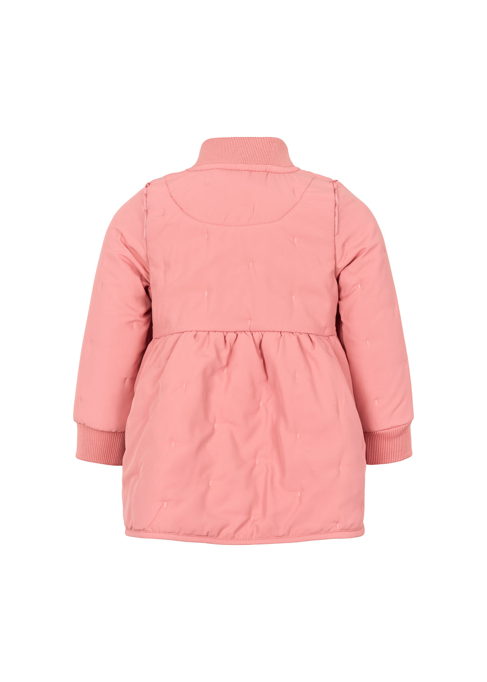 agside af lyserød termojakke med rynk og let A-facon