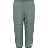 støvet grønne termobukser med knælæg og ribkant