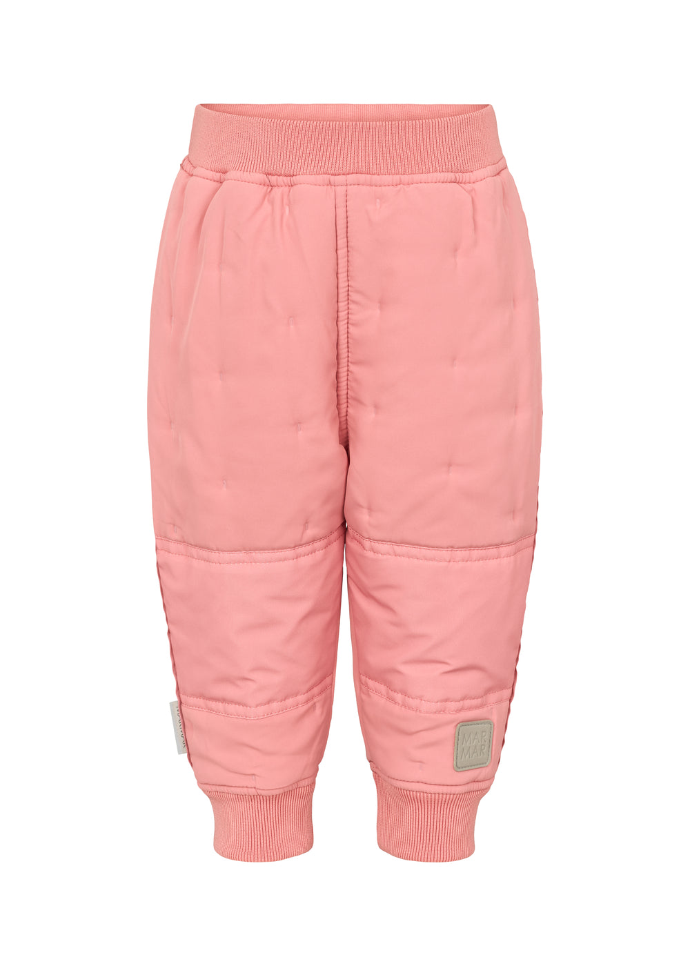 lyserøde termobukser med ribkant og refleksmærke