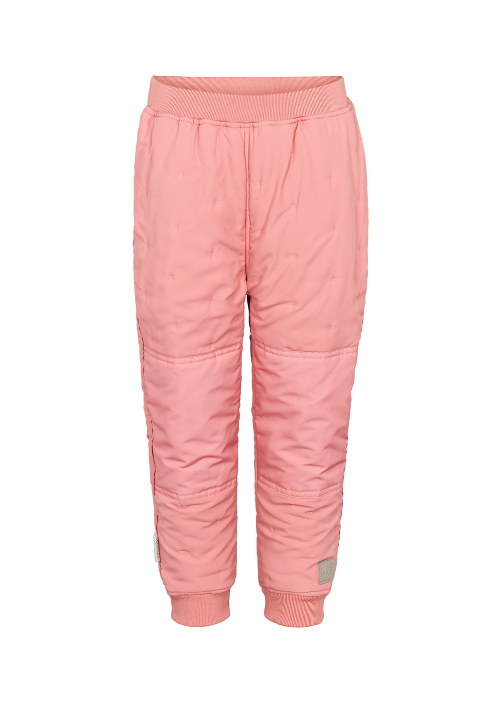 lyserøde termobukser med ribkant og refleksmærke