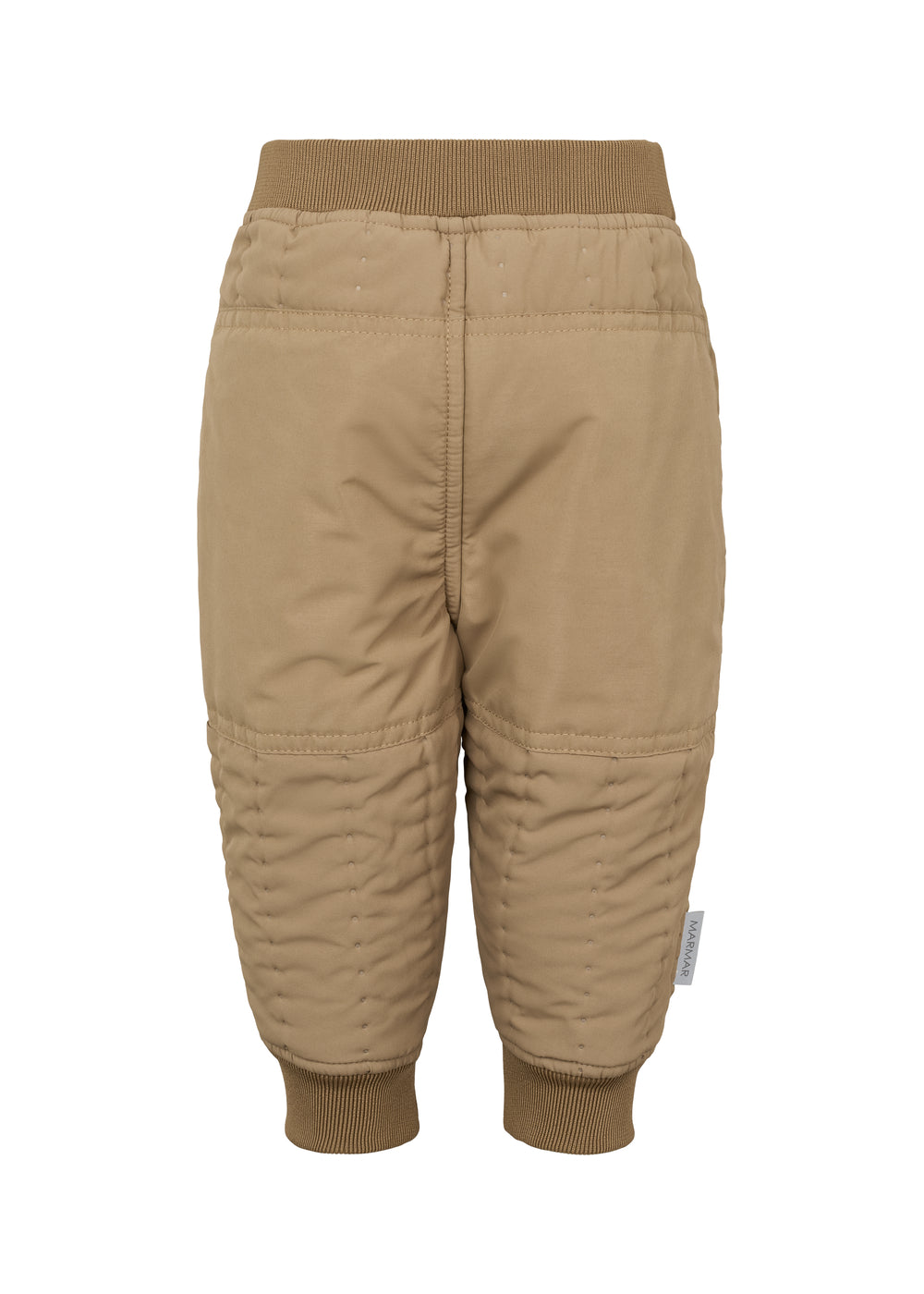 ternede termobukser i brun med ribkant og knælæg