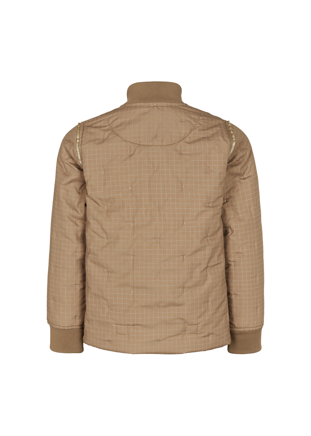 brunternet termojakke for børn med lynlås og ribkanter