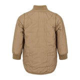 brunternet termojakke for børn med lynlås og ribkanter