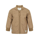 brunternet termojakke for baby med lynlås og ribkanter