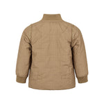 brunternet termojakke for baby med lynlås og ribkanter