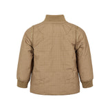 brunternet termojakke for baby med lynlås og ribkanter