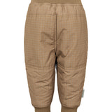 ternede termobukser i brun med ribkant og knælæg