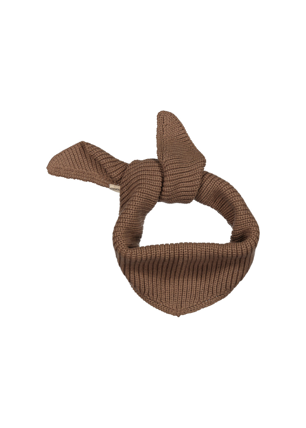 brunt, strikket halstørklæde med knude for børn