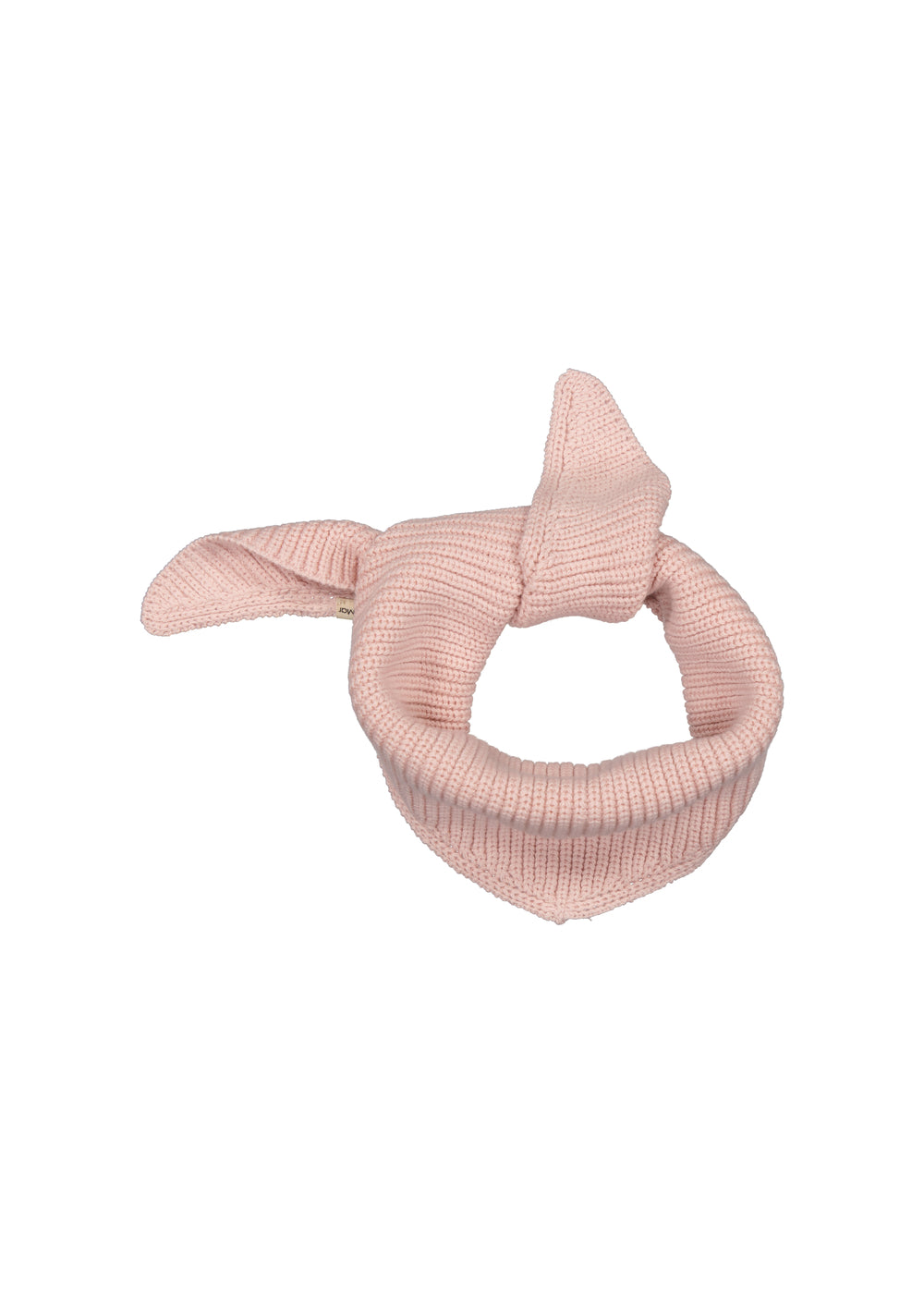 lyserødt, strikket børn halstørklæde med knude