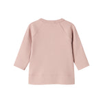 Lyserød ribstrikket cardigan til børn med knapper foran