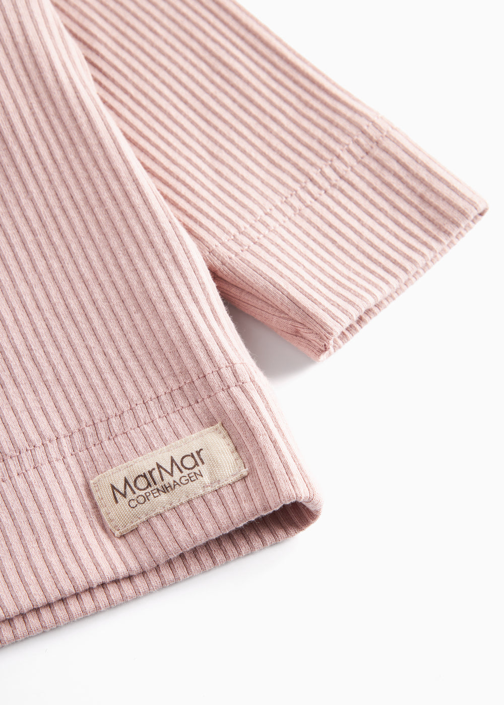 Lyserød ribstrikket cardigan til børn 