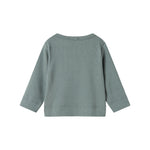 Grøn ribstrikket cardigan med knapper til børn