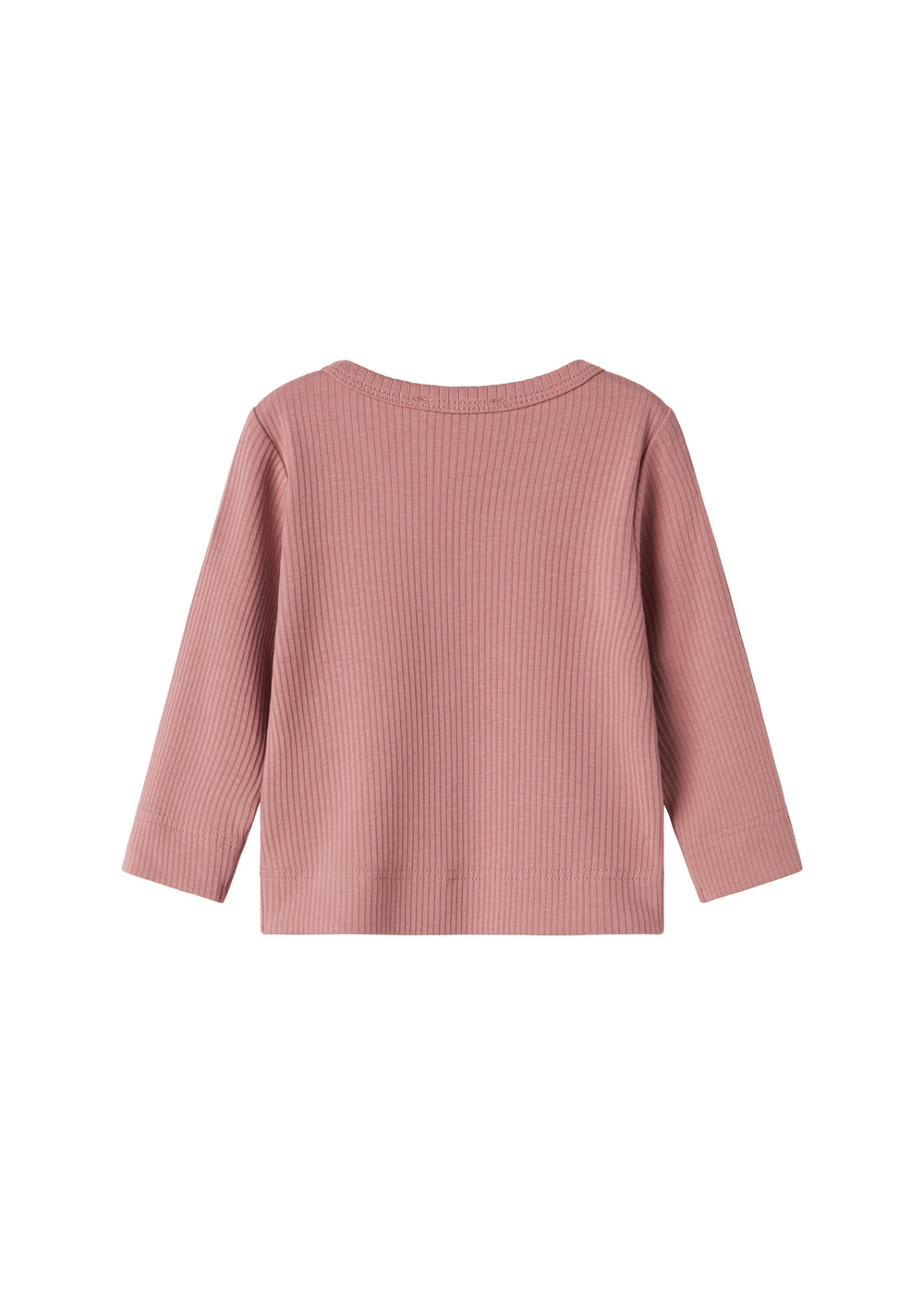 Lyserød ribstrikket cardigan med knapper til børn