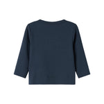 Marineblå ribstrikket cardigan til børn