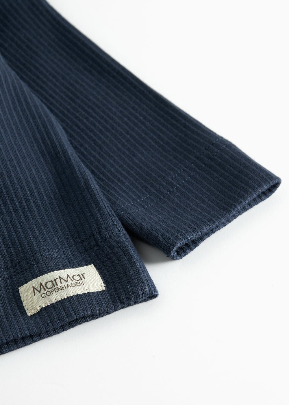 Marineblå ribstrikket cardigan til børn