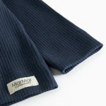 Marineblå ribstrikket cardigan til børn