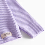 Lys lilla ribstrikket langærmet t-shirt til børn