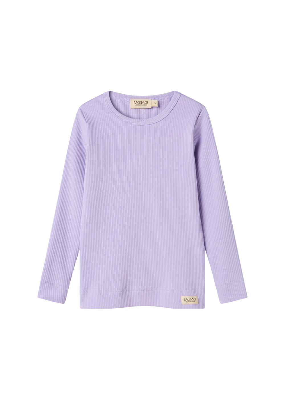 Ribstrikket lilla t-shirt til børn
