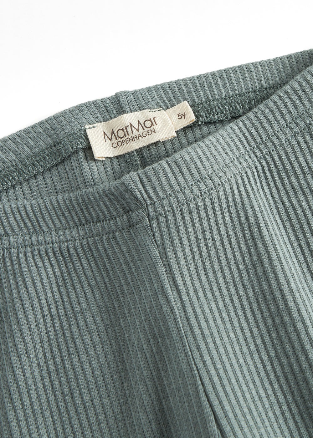 Grønne ribstrikkede leggings til børn