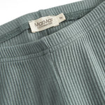 Grønne ribstrikkede leggings til børn