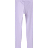 Lys lilla ribstrikkede leggings til børn