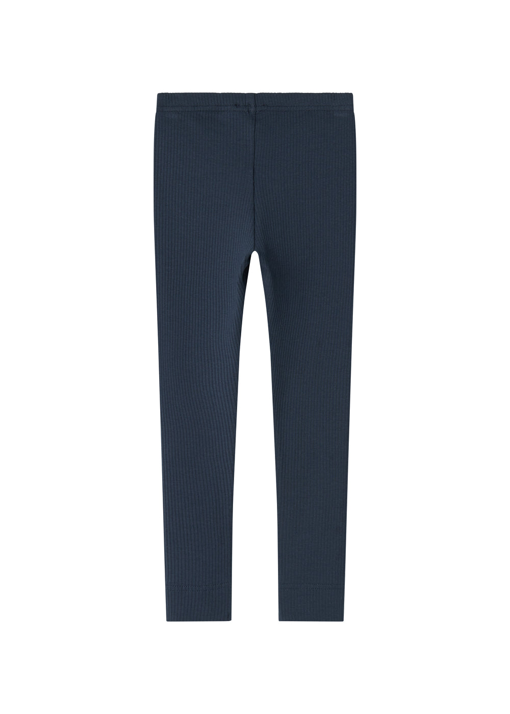 Blå ribstrikkede leggings til børn