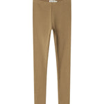 Brune ribstrikkede leggings til børn