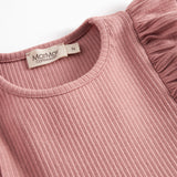 Lyserød kjole med lange ærmer og flæser til børn