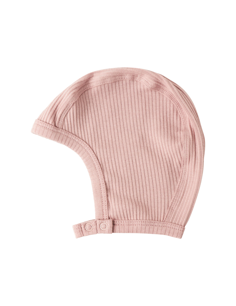 Ribstrikket lyserød hue med spænde til børn