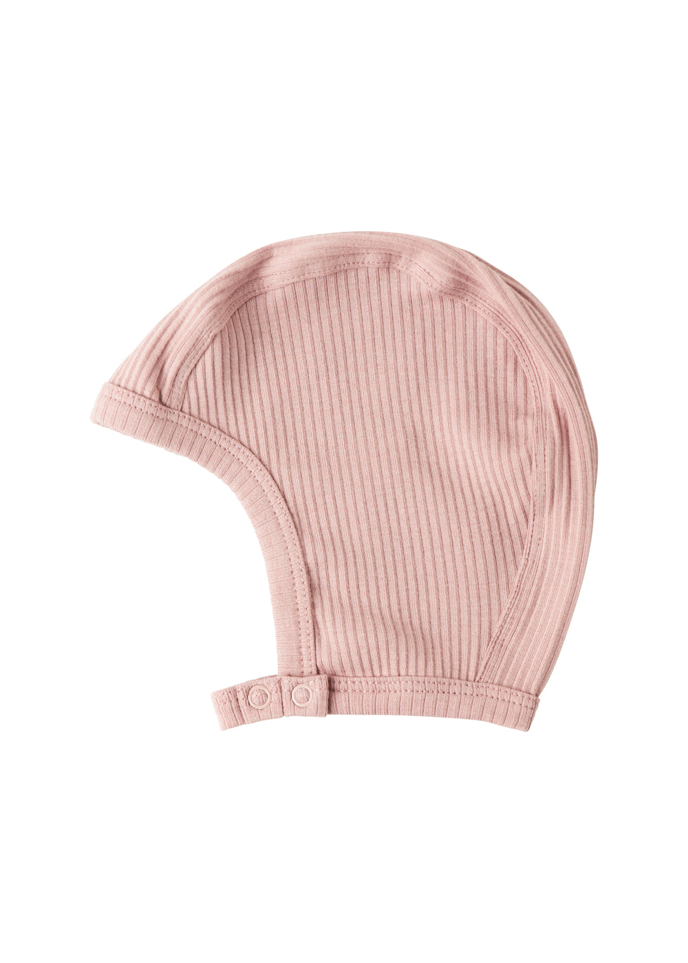 Ribstrikket lyserød hue med spænde til børn