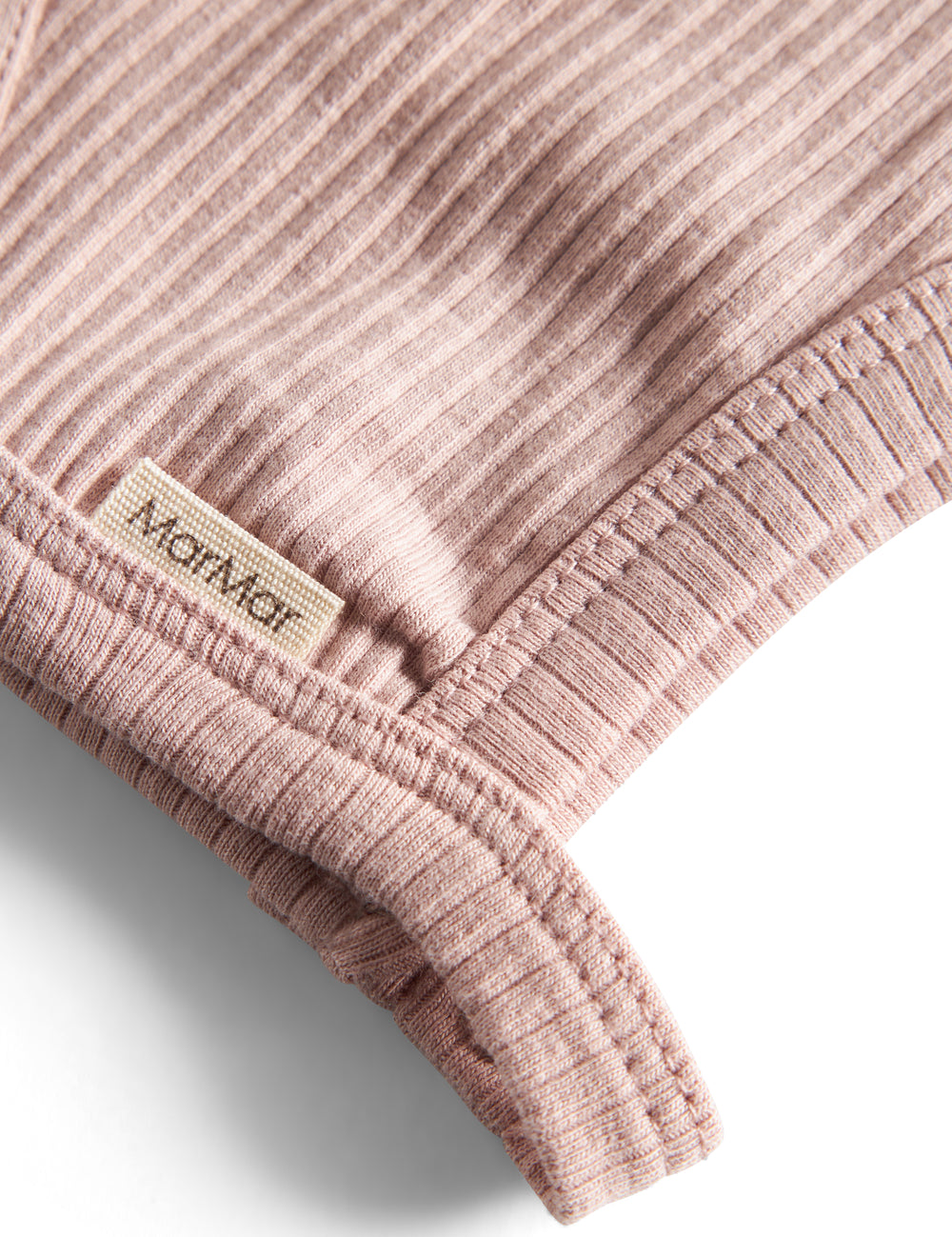 Ribstrikket lyserød hue med spænde og MarMar mik børn