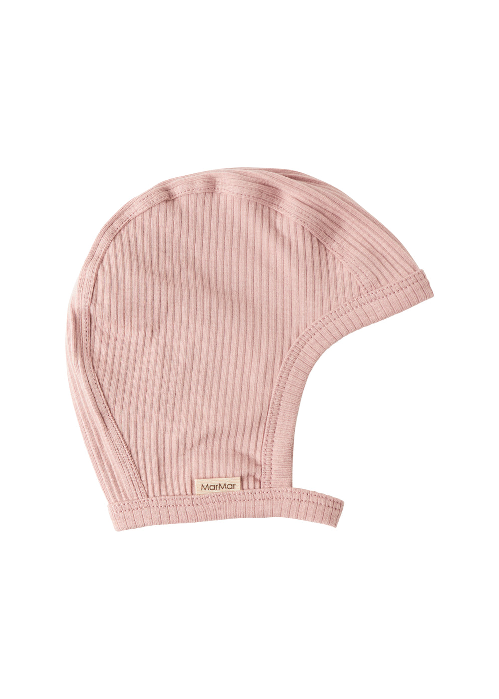 Ribstrikket lyserød hue med spænde til børn