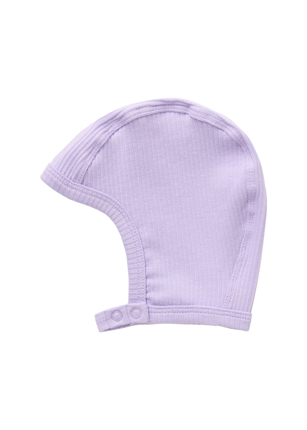Ribstrikket lyselilla hue med spænde til børn