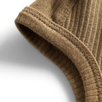 Ribstrikket brun hue til børn