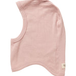 Ribstrikket lyserød elefanthue til børn