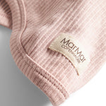 Ribstrikket lyserød elefanthue med MarMar label til børn